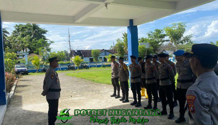 Kapolsek Tapalang Pimpin Apel Pengecekan Personel Pengamanan TPS di Wilayah Tapalang