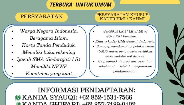 BPSH KAHMI Buka Rekrutmen Pendamping Halal Batch 4: Raih Penghasilan Tambahan Sambil Dukung UMKM
