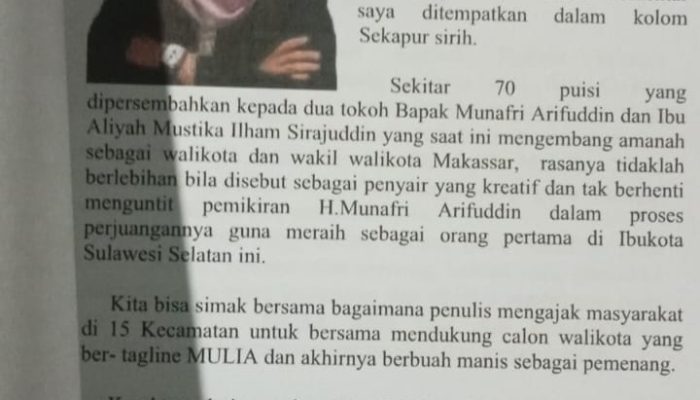 Disdik Makassar:  Buku Puisi Bukan Proyek Resmi Pemerintah