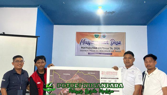 Peta Administrasi Desa Moncongloe Resmi Diserahkan Mahasiswa KKN