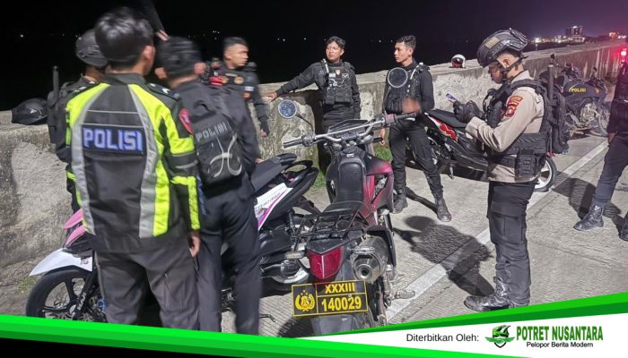 Tim Patmor Polresta Mamuju Amankan Pelaku Balap Liar dan 4 Motor di Jalan Arteri