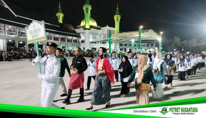 Kafilah Sulbar Meriahkan Pembukaan STQH Nasional 2025 di Kendari, Angkat Citra Budaya dan Syiar Al-Qur’an
