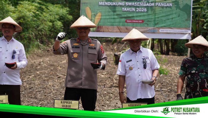 Dukung Ketahanan Pangan, Kapolda Sulbar Tanam Jagung Serentak di Majene dan Resmikan Gudang Polri