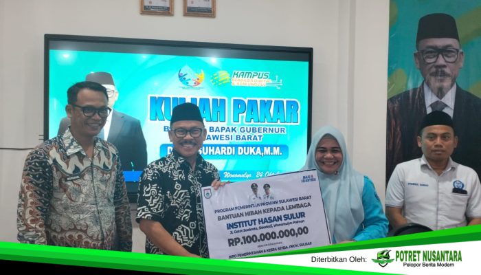 Gubernur Sulbar Serahkan Bantuan Rp100 Juta untuk Institut Hasan Sulur