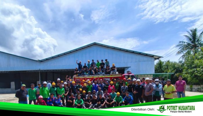 Damkar Polman Gelar Simulasi Kebakaran di PT KHBL, Pekerja Ikut Antusias