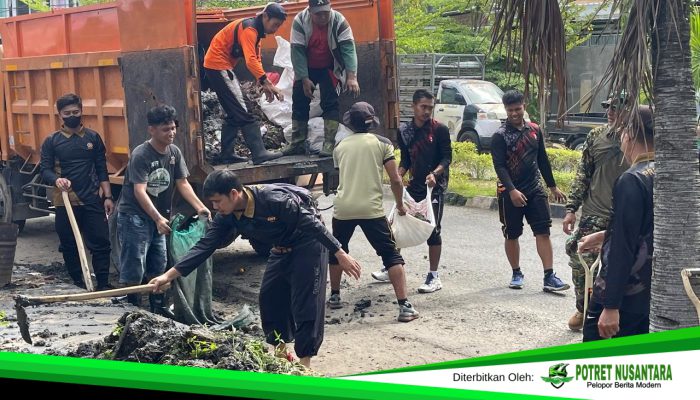 Satpol PP Polman Laksanakan Kerja Bakti Terpadu di Kecamatan Polewali