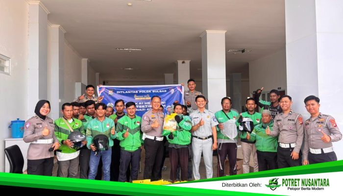 Ditlantas Polda Sulbar Edukasi Safety Riding untuk Ojol lewat Program Polantas Menyapa