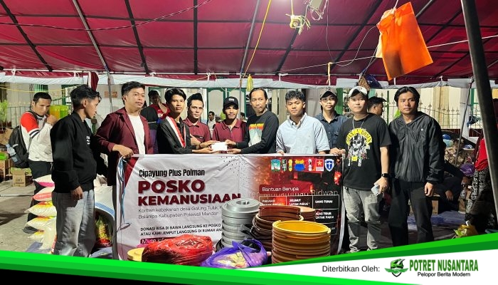 Cipayung Plus Polman Salurkan Donasi Rp8,5 Juta untuk Korban Kebakaran di Galung Tulu