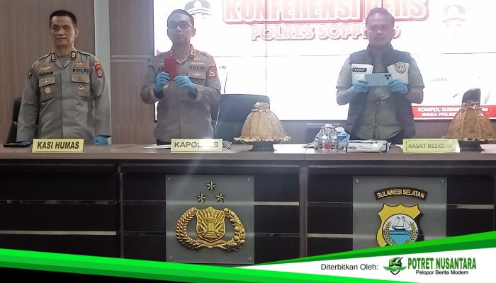 Konferensi PERS Polres Soppeng Ungkap Sejumlah Kasus Pencurian di 3 Kecamatan, Empat Orang Diamankan