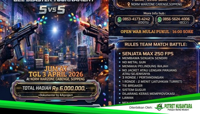 Ayo Ramaikan! Turnamen Gel Blaster 5 vs 5 FED42 x NORM Siap Digelar di Soppeng