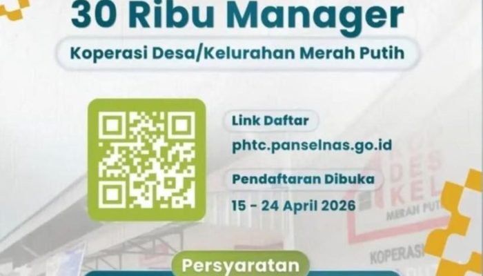 Dibuka 30.000 Formasi Manajer Koperasi Merah Putih 2026, Lulusan D3–S1 Semua Jurusan Bisa Daftar!