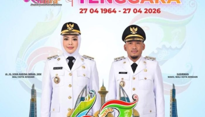 Wali Kota Kendari dr. Siska Karina Imran Ucapkan Selamat HUT ke-62 Sulawesi Tenggara: “Harmoni Sultra Menuju Sejahtera”
