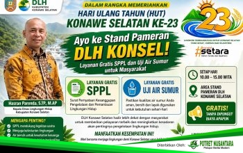 Ayo ke Stand Pameran DLH Konsel! Layanan Gratis SPPL dan Uji Air Sumur untuk Masyarakat Selama HUT Konawe Selatan ke-23