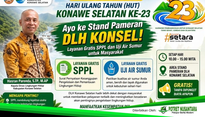 Ayo ke Stand Pameran DLH Konsel! Layanan Gratis SPPL dan Uji Air Sumur untuk Masyarakat Selama HUT Konawe Selatan ke-23