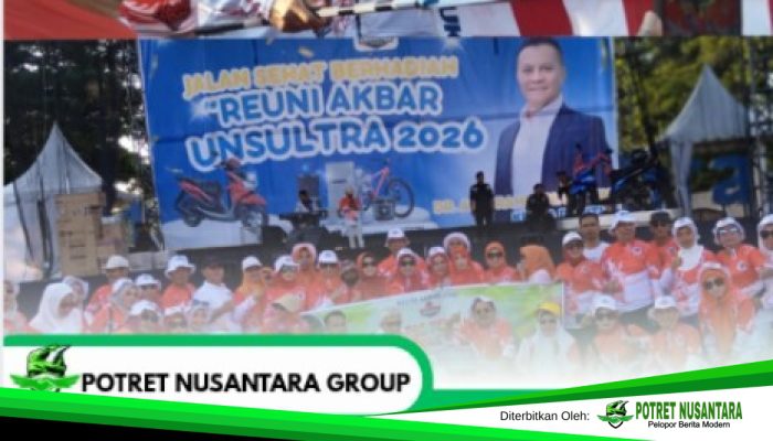 Gubernur Sultra Andi Sumangerukka Buka Jalan Sehat Reuni Akbar IKA Unsultra 2026 di Kendari