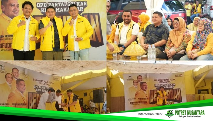 Semangat Kurban Perkuat Soliditas, Golkar Makassar Kukuhkan Kader Muda dan Tebar Kepedulian