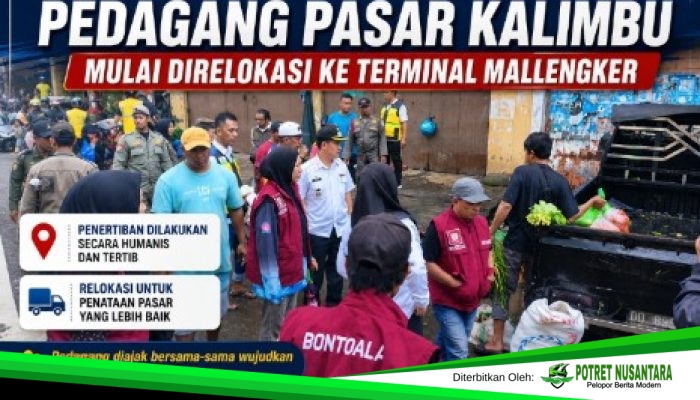 Batas Waktu Berakhir, Pedagang Pasar Kalimbu Mulai Direlokasi ke Terminal Mallengkeri