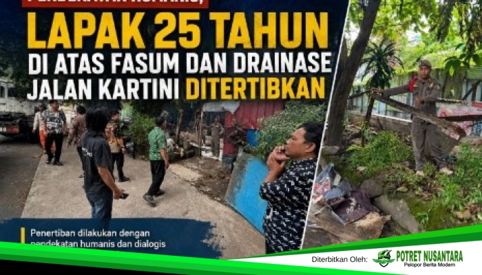 Pendekatan Humanis, Lapak 25 Tahun di Atas Fasum dan Drainase Jalan Kartini Ditertibkan