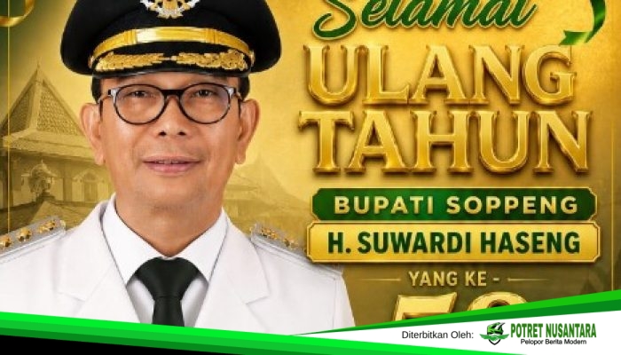 Pimpinan Media Potret Nusantara Group Bersama Jajaran Ucapkan Selamat Ulang Tahun ke-58 Bupati Soppeng H. Suwardi Haseng