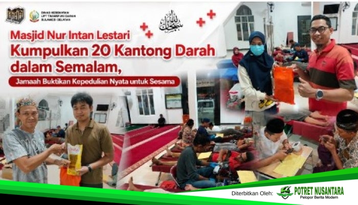 Masjid Nur Intan Lestari Kumpulkan 20 Kantong Darah dalam Semalam, Jamaah Buktikan Kepedulian Nyata untuk Sesama
