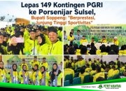 Lepas 149 Kontingen PGRI ke Porsenijar Sulsel, Bupati Soppeng: “Berprestasi, Junjung Tinggi Sportivitas”