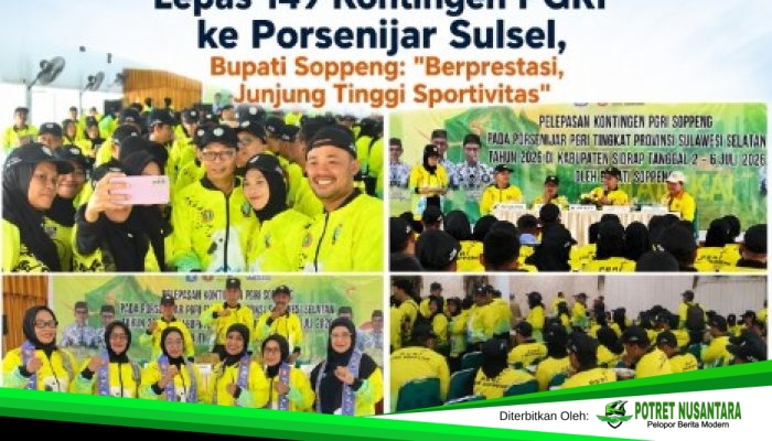 Lepas 149 Kontingen PGRI ke Porsenijar Sulsel, Bupati Soppeng: “Berprestasi, Junjung Tinggi Sportivitas”