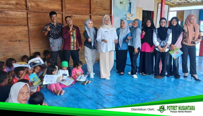 Kolaborasi Dinas Perpustakaan Konsel dan SIC Hadirkan Ruang Literasi bagi Anak-Anak Pesisir Desa Wawatu