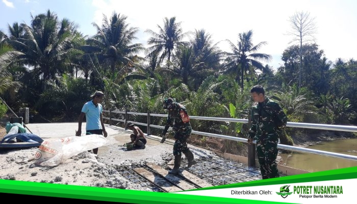 Jembatan Garuda di Tenggelang Mulai Dicor, Dandim Target Rampung Sebelum 17 Agustus