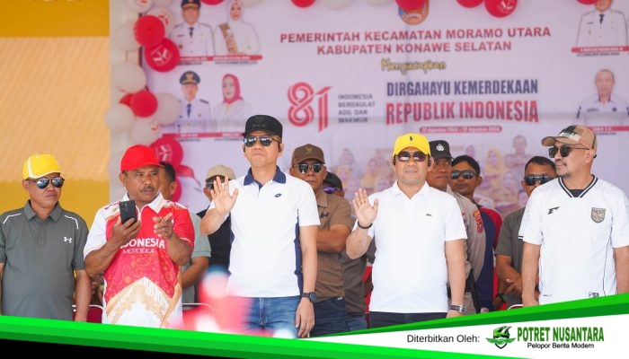 Bupati Irham Buka Porseni HUT ke-81 RI di Moramo Utara, 1.256 Warga Terima Bantuan Pangan