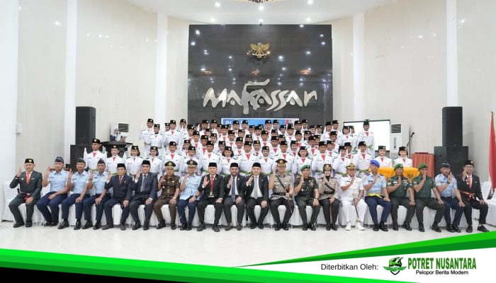 70 Paskibraka Makassar Dikukuhkan, Wali Kota Makassar Munafri Tekankan Mental dan Disiplin
