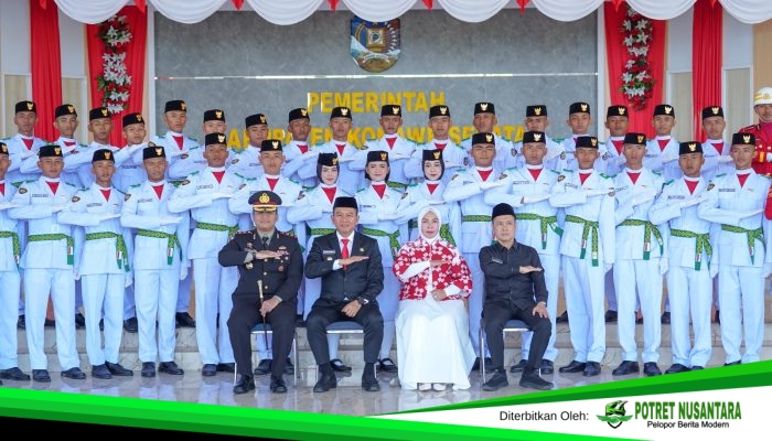 Bupati Irham Kalenggo Kukuhkan 75 Paskibraka Konawe Selatan untuk Upacara HUT ke-81 RI