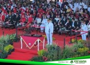 TIM NARYA Sukses Kibarkan Merah Putih, Formasi Benteng Rotterdam Warnai HUT ke-81 RI di Karebosi Makassar