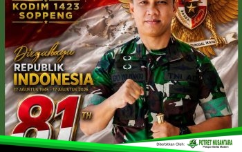 HUT ke-81 RI, Dandim 1423/Soppeng Ajak Masyarakat Kibarkan Merah Putih dengan Penuh Penghormatan