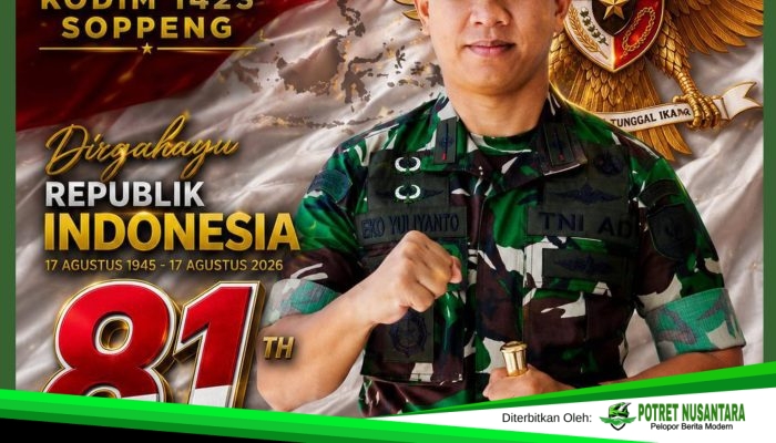 HUT ke-81 RI, Dandim 1423/Soppeng Ajak Masyarakat Kibarkan Merah Putih dengan Penuh Penghormatan