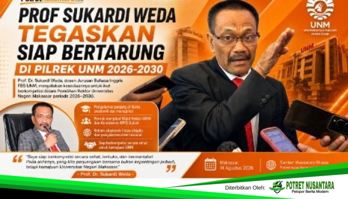 Prof Sukardi Weda Tegaskan Siap Bertarung di Pilrek UNM 2026-2030