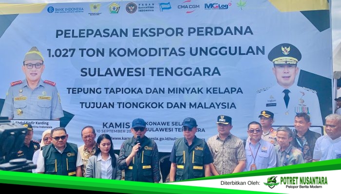 Wabup Wahyu Saksikan Pelepasan Ekspor Perdana 1.027 Ton Tepung Tapioka dan Minyak Kelapa dari Konsel ke Pasar Global